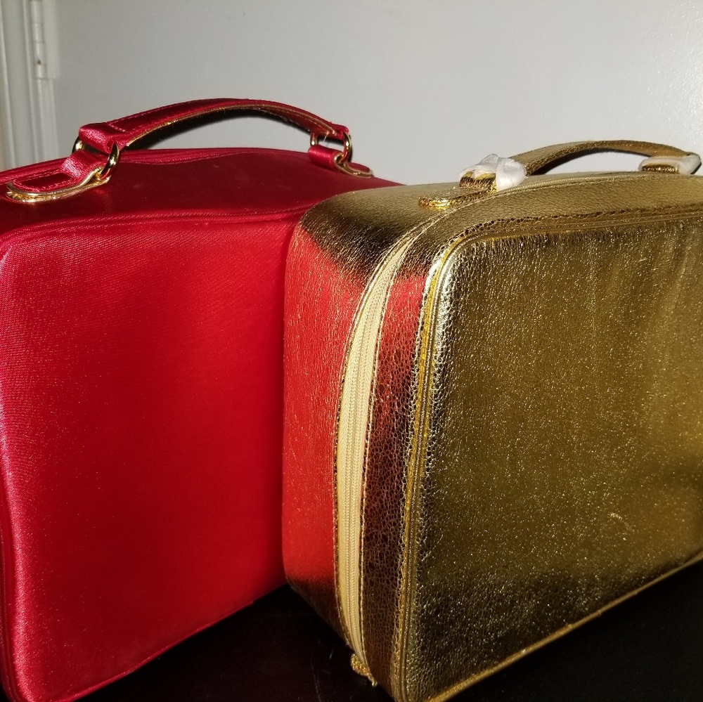 1 Gold &1 Red Estee Lauder Makeup Bag